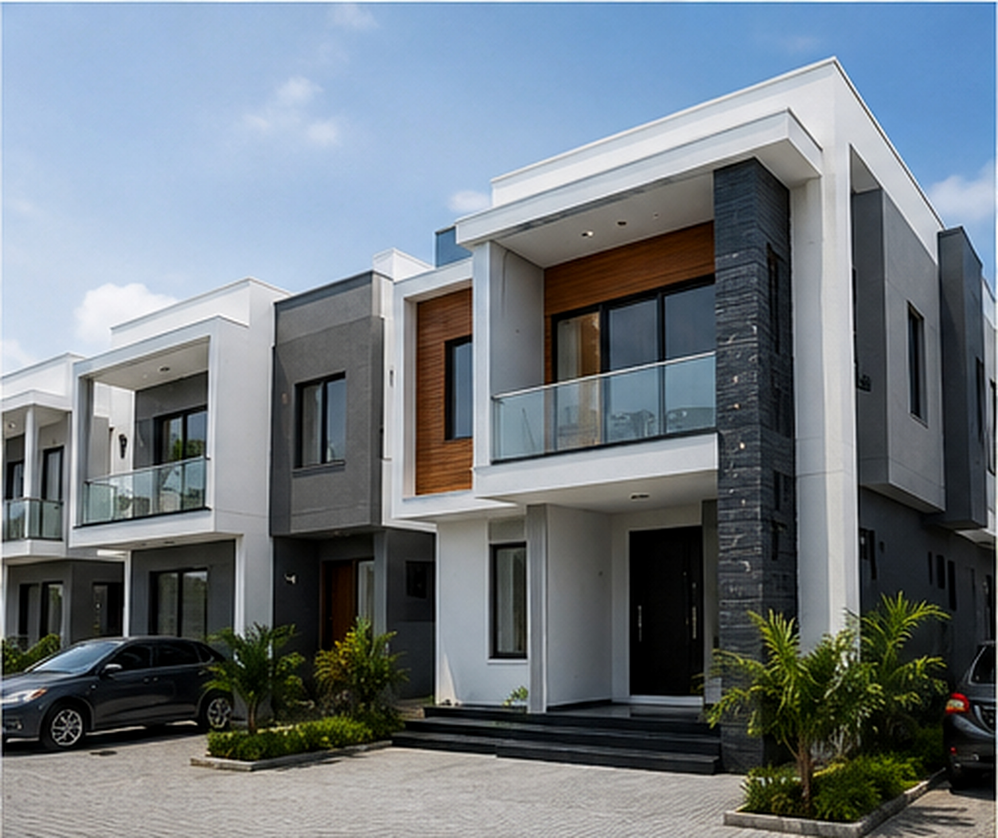 Contemporary duplex terrace exterior